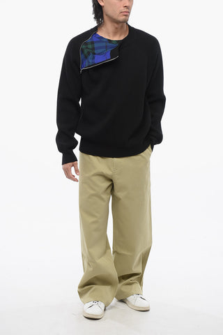 Pullover in Lana con Zip Decorativa