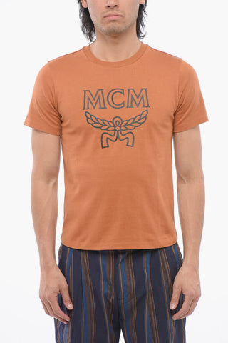 Cotton Crew-Neck T-shirt with Contrast Print