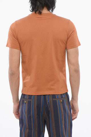 Cotton Crew-Neck T-shirt with Contrast Print