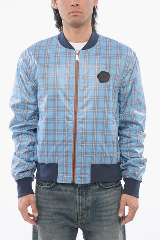 Nylon Check Bomber with Front Zip