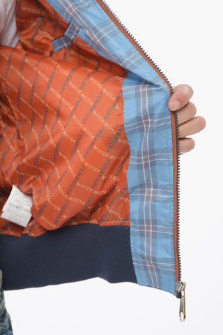 Nylon Check Bomber with Front Zip