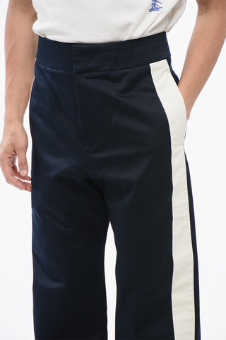Straight Fit Chinos Pants with Side Contrasting Bands