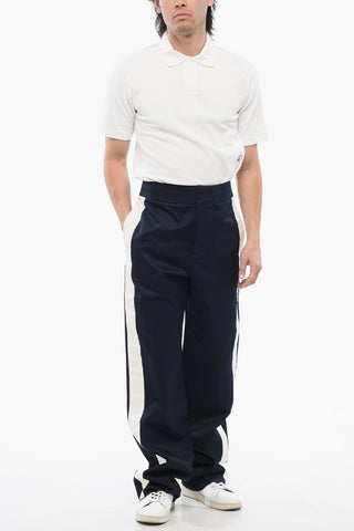 Straight Fit Chinos Pants with Side Contrasting Bands