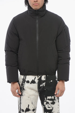 Multipocketed Down Jacket with Back Embroidered Logo