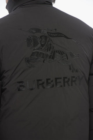 Multipocketed Down Jacket with Back Embroidered Logo