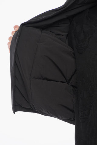 Multipocketed Down Jacket with Back Embroidered Logo