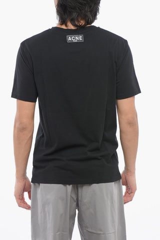 T-shirt Girocollo In Cotone con Stampa a Contrasto