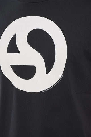 T-shirt Girocollo In Cotone con Stampa a Contrasto