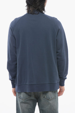 Garment-Dyed Cotton Zip-Up Sweatshirt With Patch Pockets