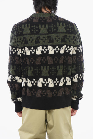 Embroidered-Wool Crewneck Sweater CHESS