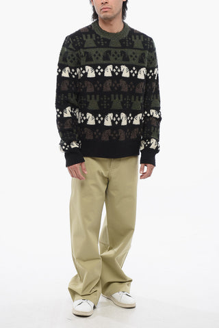 Embroidered-Wool Crewneck Sweater CHESS