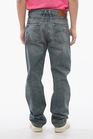 Jeans 90S mit dunkler Waschung und Gürtelschlaufen 22cm