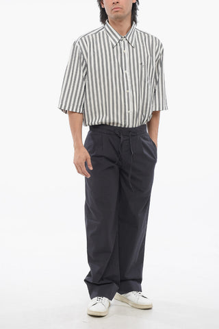 TEKLA Cotton Single Pleat Pants with Drawstring Waist