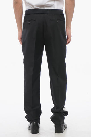 Mohair Blend Pants with Side Contrasting Bands