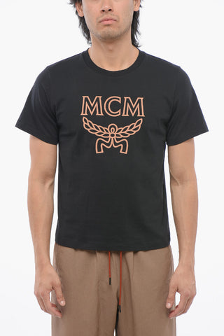 Cotton Crew-Neck T-shirt with Contrast Print