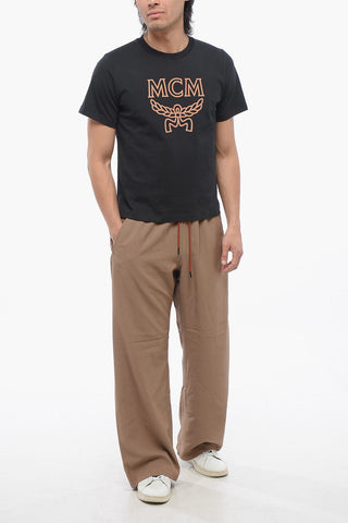 Cotton Crew-Neck T-shirt with Contrast Print
