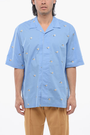 보울링 혼방 코튼 셔츠 스팽글 자수