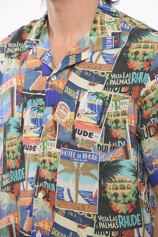 Camicia VOYAGE In Seta Stampata All-Over