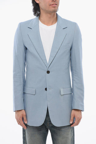 Slim Fit Cotton Twill Blazer with Flap Pockets