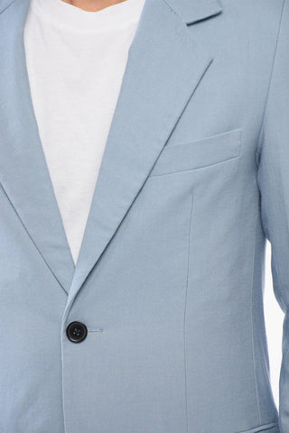 Slim Fit Cotton Twill Blazer with Flap Pockets