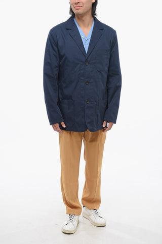 Blazer in Misto Cotone con Tasche a Toppa