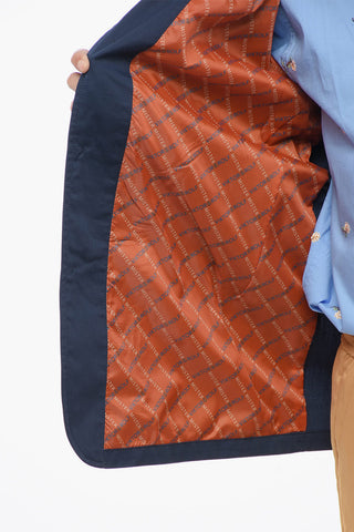 Blazer in Misto Cotone con Tasche a Toppa