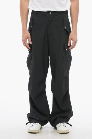 Cotton Cargo Pants with Logo Buttons