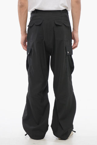 Cotton Cargo Pants with Logo Buttons