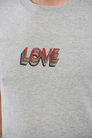 T-Shirt mit Rundhalsausschnitt LOVE mit Stickerei