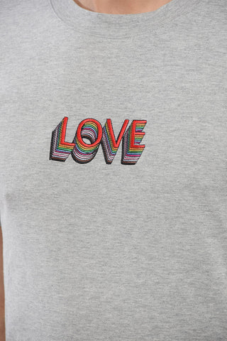 T-Shirt mit Rundhalsausschnitt LOVE mit Stickerei