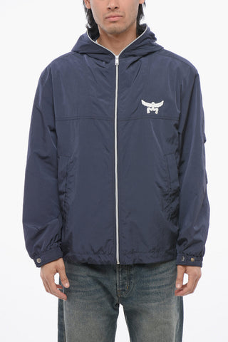 Nylon Jacket with Hood and 2-Pockets