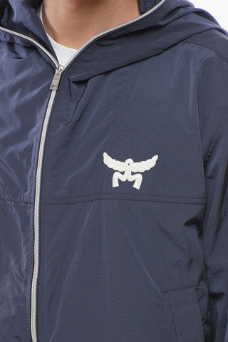 Nylon Jacket with Hood and 2-Pockets