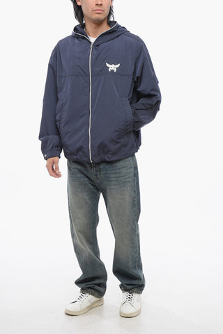 Nylon Jacket with Hood and 2-Pockets