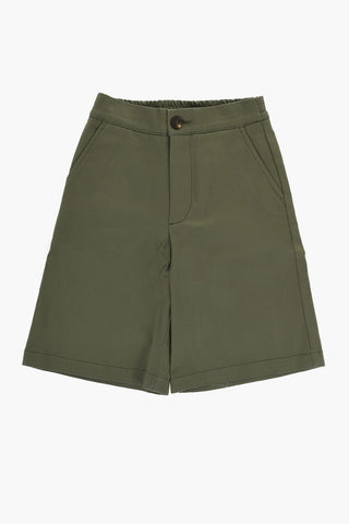 Cotton Stretch Shorts with Logo Button