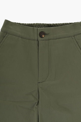 Cotton Stretch Shorts with Logo Button