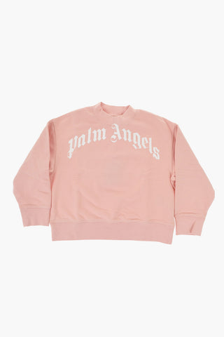 Brushed Cotton Crew-neck Sweatshirt with Printed Logo