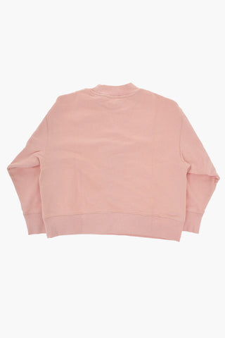 Brushed Cotton Crew-neck Sweatshirt with Printed Logo