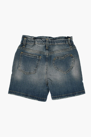 Stonewashed JOURNEY Shorts with Hert Shaped Pocket