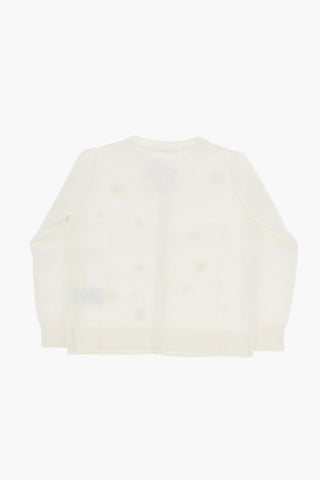 Embroidered FRANCILLE Crew-neck Cardigan with Rhinestones
