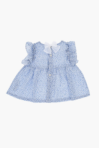 Floral Printed Cotton Shorts and Dress Set