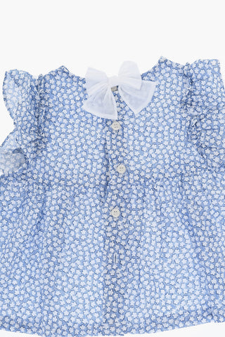 Floral Printed Cotton Shorts and Dress Set