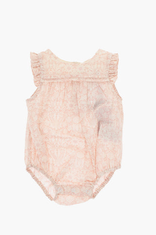Two-Tone Floral Motif Bodysuit