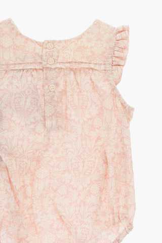 Two-Tone Floral Motif Bodysuit
