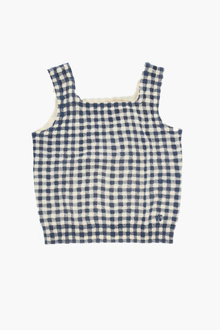 Checked Knitted Tank Top