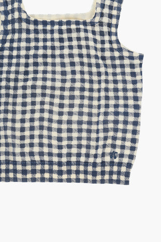 Checked Knitted Tank Top