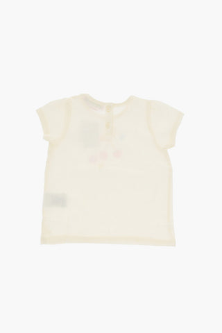 Solid Color CIRA Crew-neck T-Shirt with Frontal Print