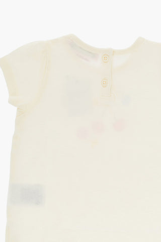 Solid Color CIRA Crew-neck T-Shirt with Frontal Print