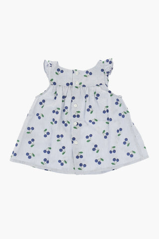 Blusa LUTINE A Righe Awning con Stampa Ciliegie All-Over