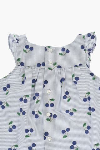 Blusa LUTINE A Righe Awning con Stampa Ciliegie All-Over