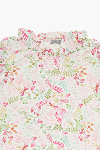 Floral Patterned Crew-neck Top